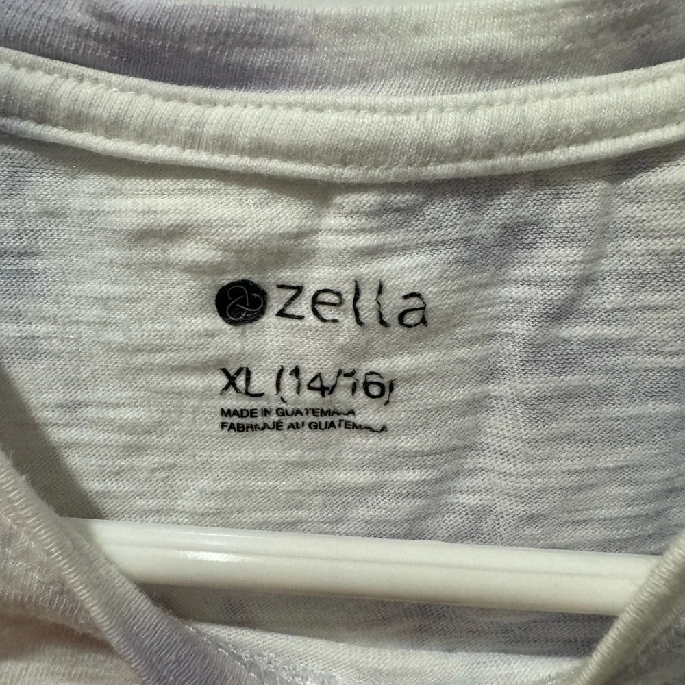 Zella Lavender and White Tie-Dye Tee